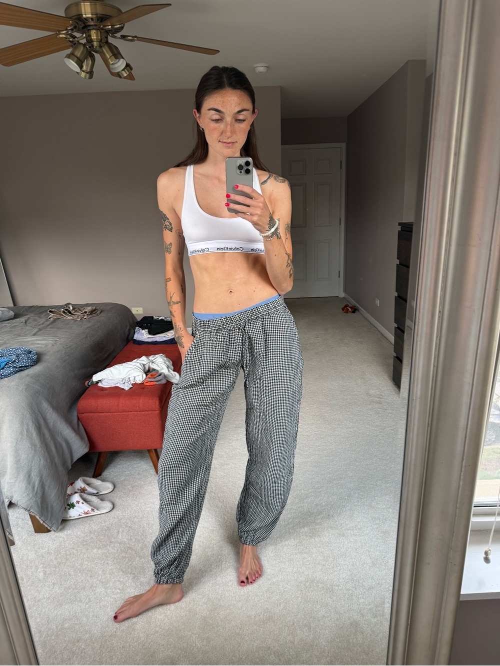 Gap plaid cotton joggers